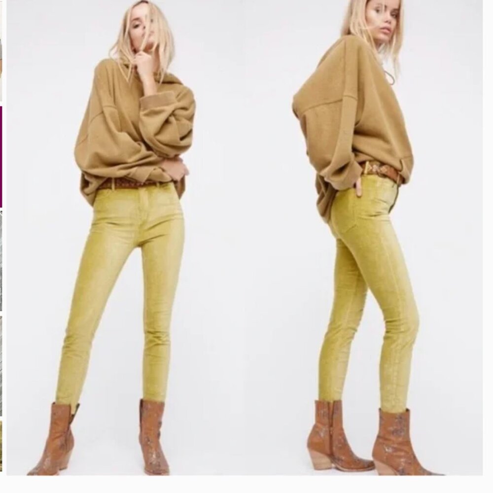 NEW free people crushed velvet pants